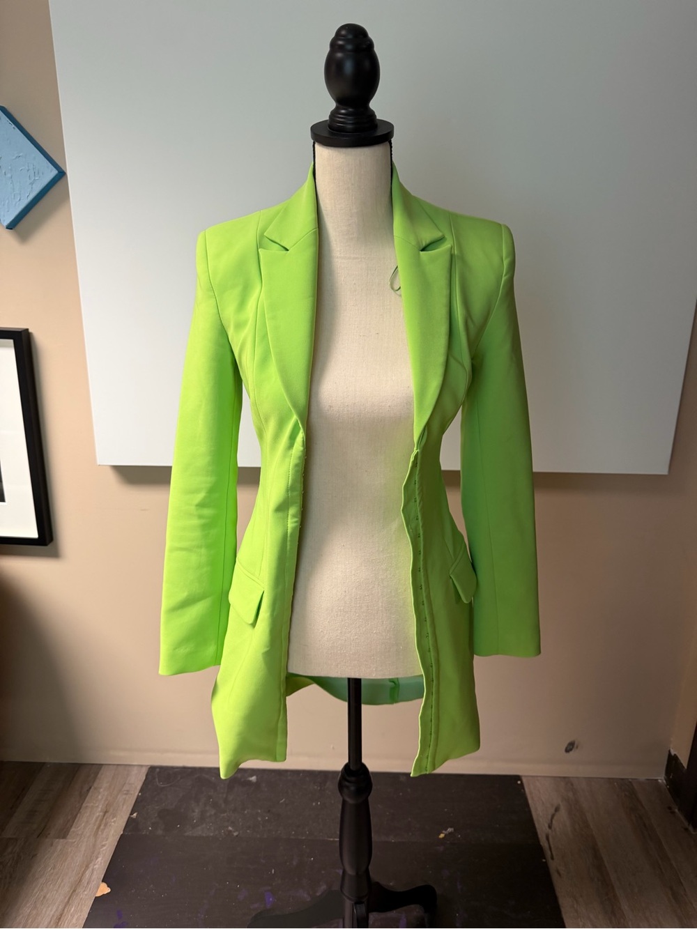 Zara Neon Lime Fitted Women's Blazer